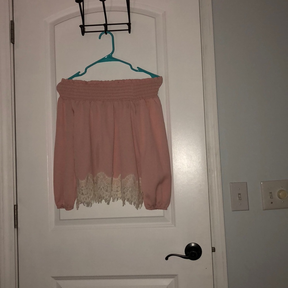 blush off the shoulder top